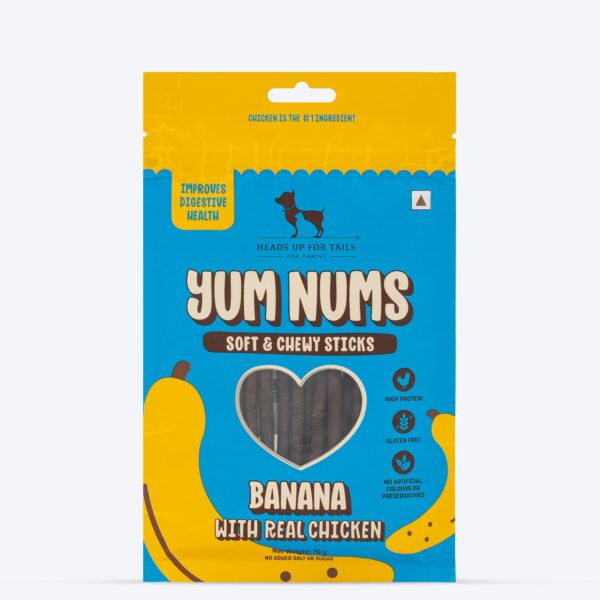 HUFT Yum Nums Soft & Chewy Sticks Banana with Real Chicken Treat For Dogs - 70 g